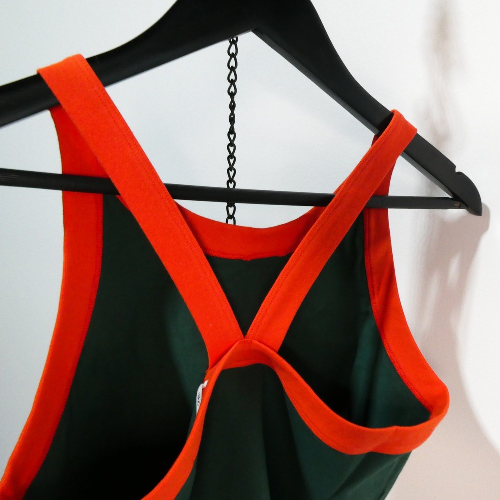 '47 Brand Tank Top Women Small University of Miami Hurricanes Green Orange Crop - Picture 8 of 8